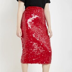 Eloquii Sequined Midi Skirt